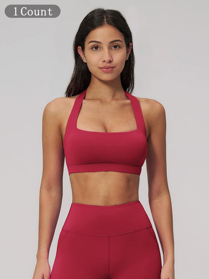 Summer Halter Cloudy Yoga Bra, Hollow Back Yoga Top - image 19