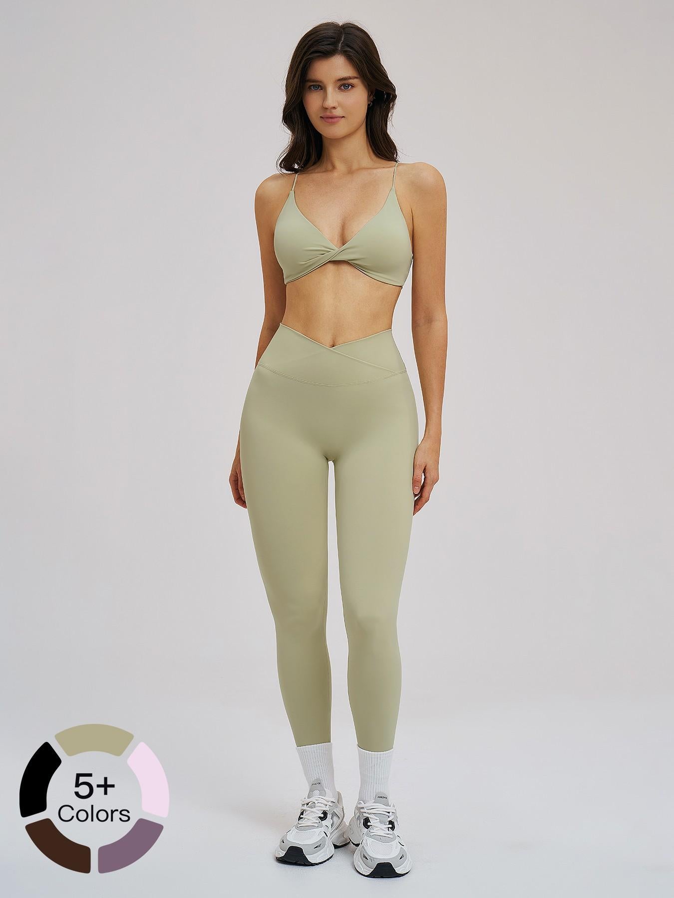 Cross-Border Yoga Set, Fleece-Lined Thin Strap Back Support Tight Fit - image 19