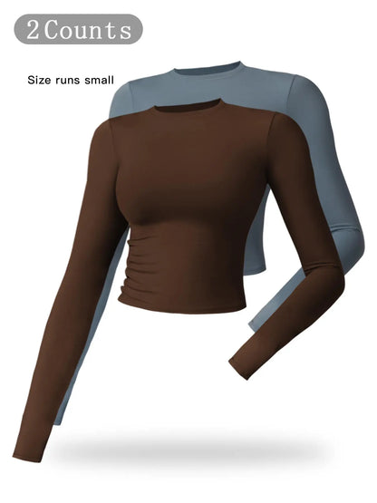 Women's Compression Sports Tee - Quick Drying Long Sleeve