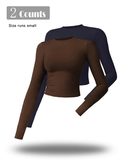 Women's Compression Sports Tee - Quick Drying Long Sleeve