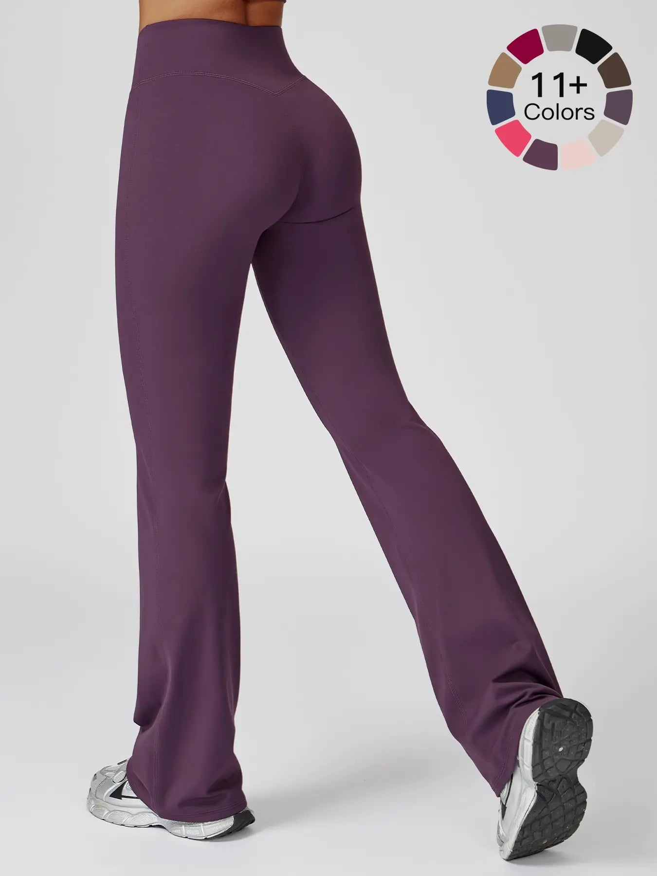 High Waist Yoga Pants, Fitted Wide Leg Bell Bottoms