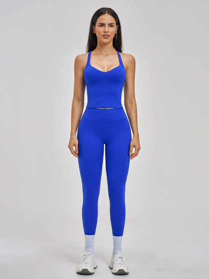 Spring Summer Fleece Sports Set, Cross Back High-End Fitness - image 13