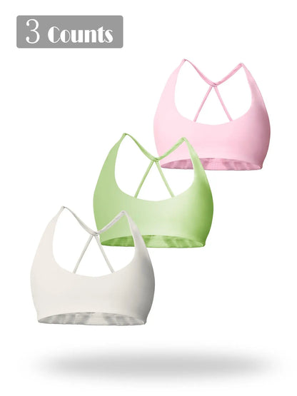 Women's Solid Wireless Sports Bra, Breathable Comfortable Sports Bra