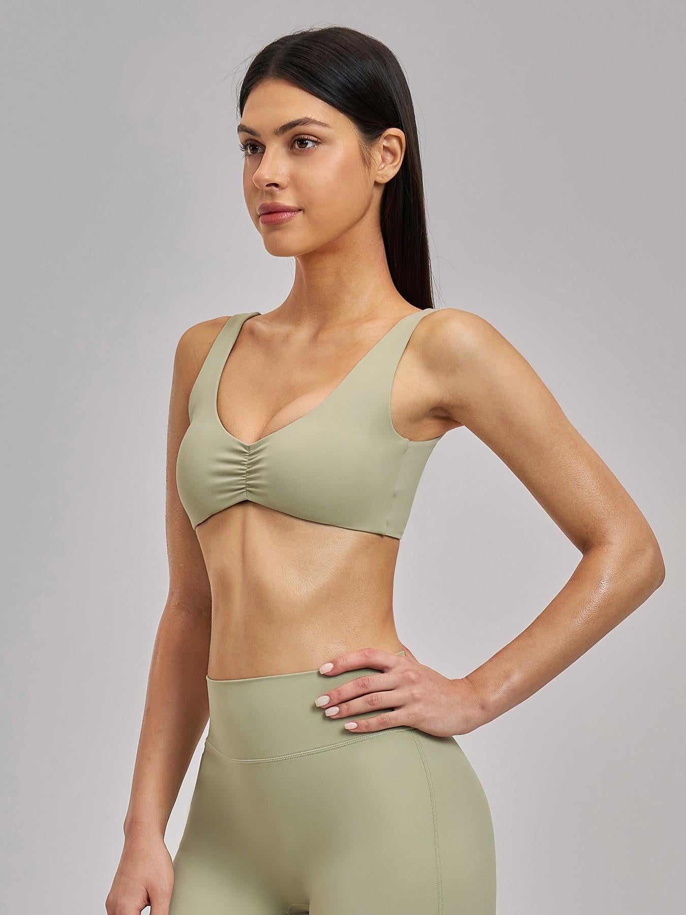Sexy Backless Yoga Bra, Gathered Sports Running Fitness Underwear - image 11