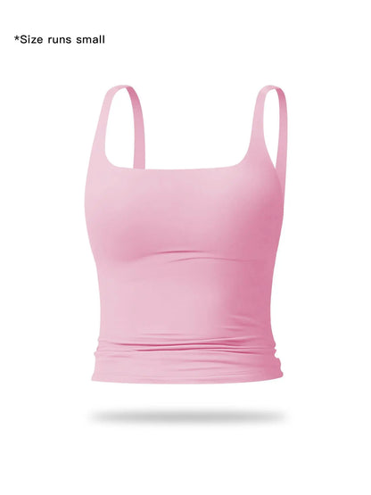 Women's Solid Color Sports Tank Top for Yoga & Gym