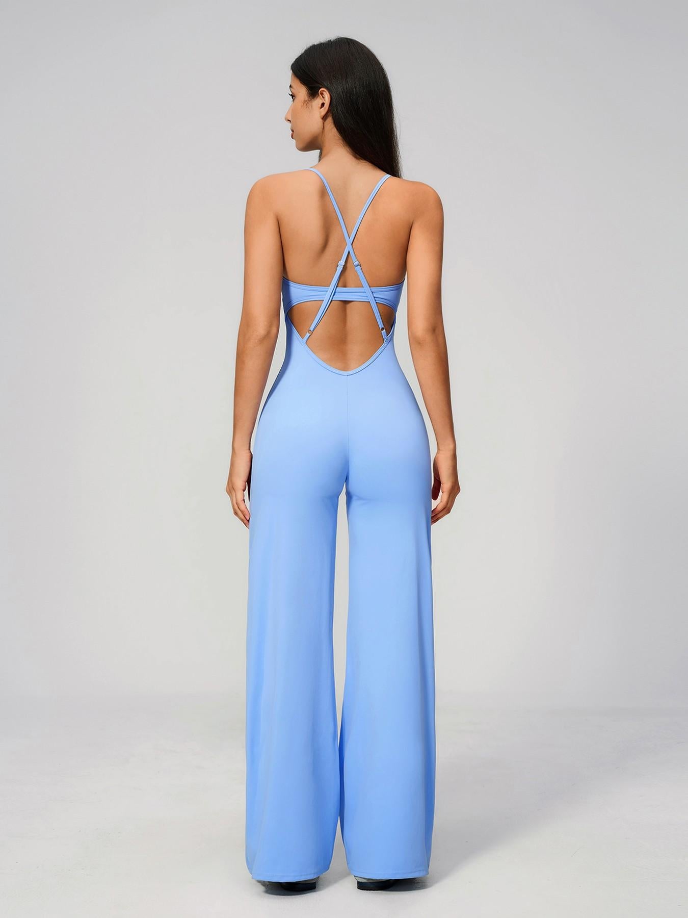 Cross Back Yoga Jumpsuit for Women, Sporty Style - image 12