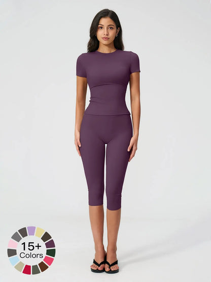Breathable Tight Yoga Set, High Waist Quick-Dry Fitness Wear - image 8