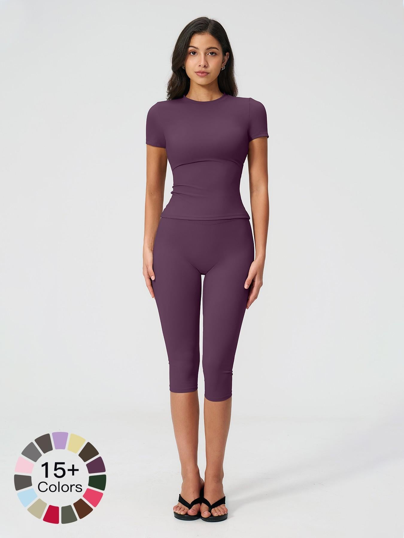 Breathable Tight Yoga Set, High Waist Quick-Dry Fitness Wear - image 25