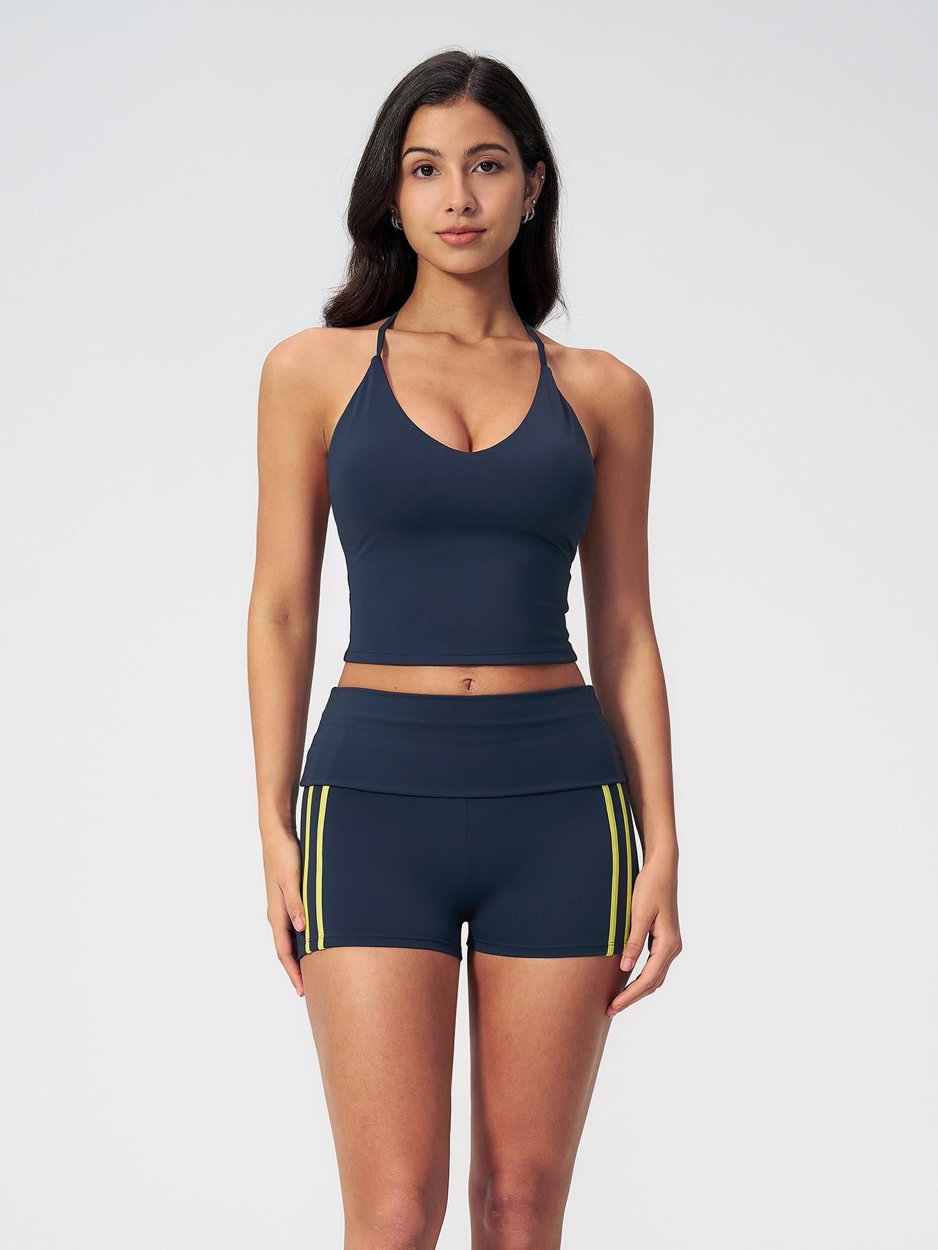 High-Waisted Yoga Set, Halter Neck Backless Tight Fit - image 15