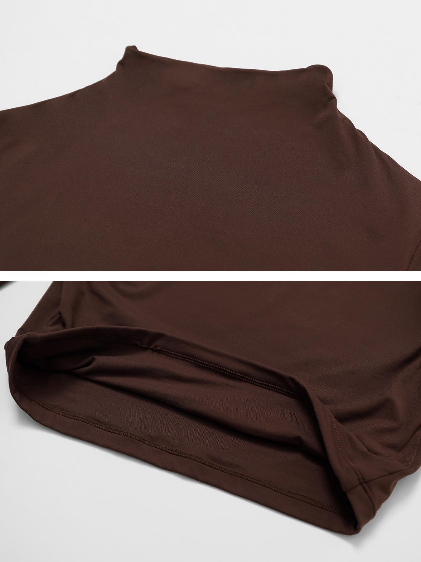 Women's Solid Mock Neck Sports Tee, Quick-Dry Breathable Long Sleeve T-Shirt for Yoga - image 18