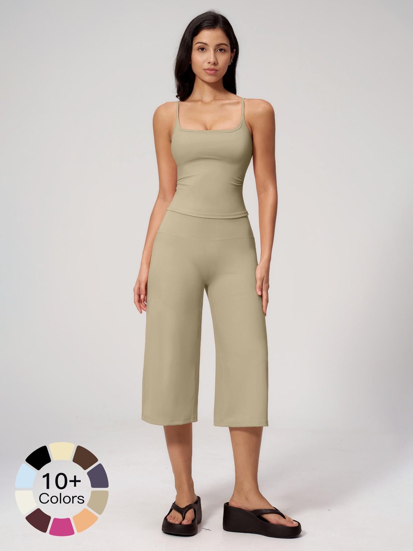Yoga Tank Top High Waist Quick-Dry Casual Mid-Length Pants Running Outdoor Athletic Sportswear Yoga… - image 27