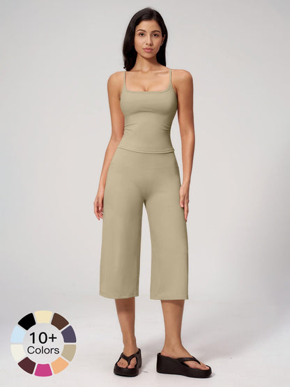 Yoga Tank Top High Waist Quick-Dry Casual Mid-Length Pants Running Outdoor Athletic Sportswear Yoga… - image 27