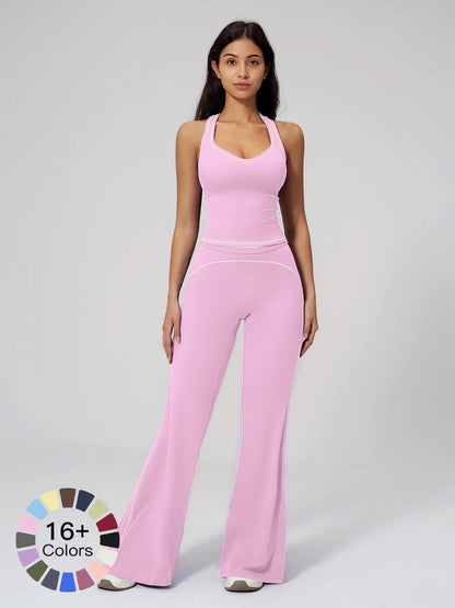 Women's Yoga Set with Dual Shoulder Straps, High-End Feel Sportswear