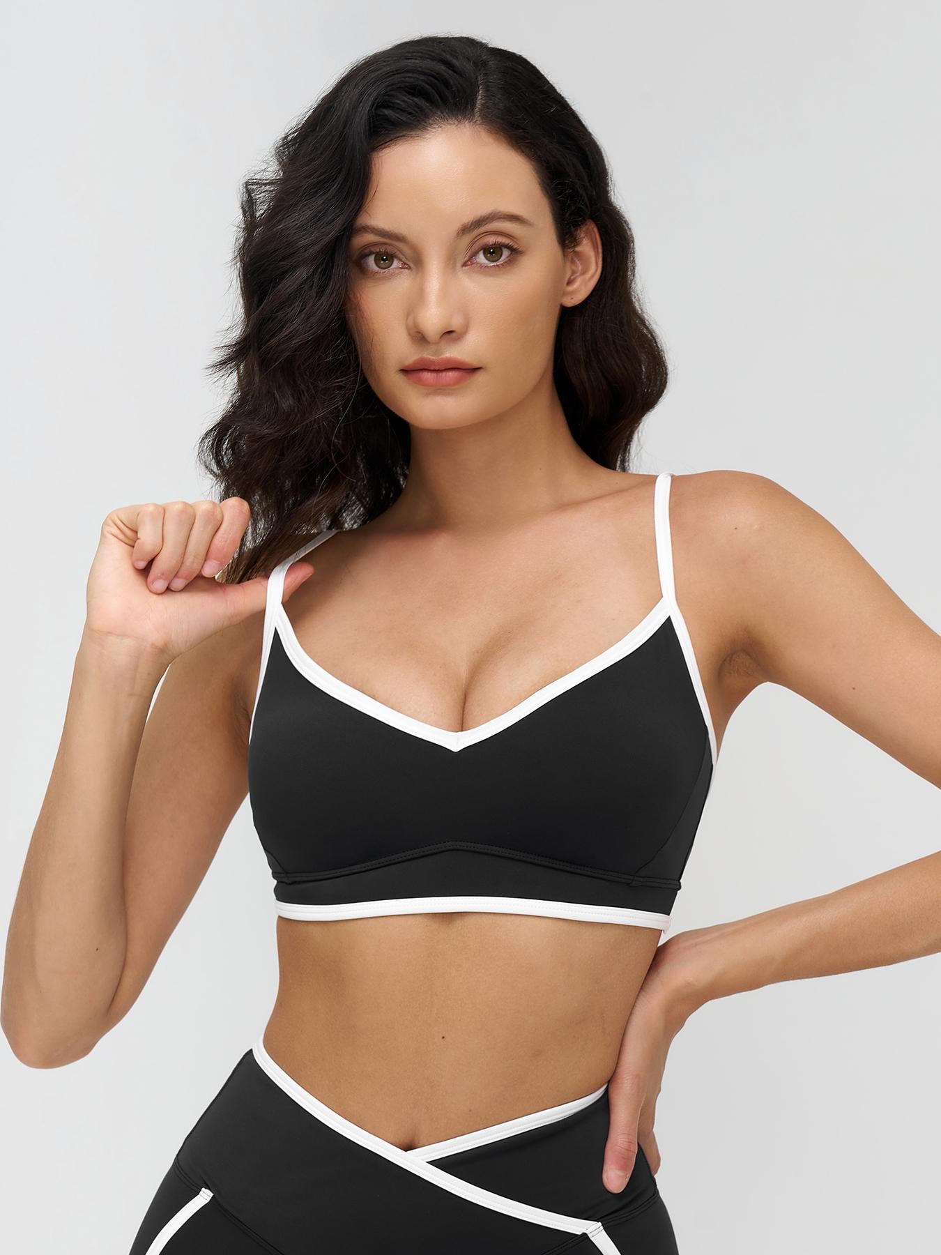 Women's Colorblock Yoga Bralette, Dual Shoulder Straps Design - image 13