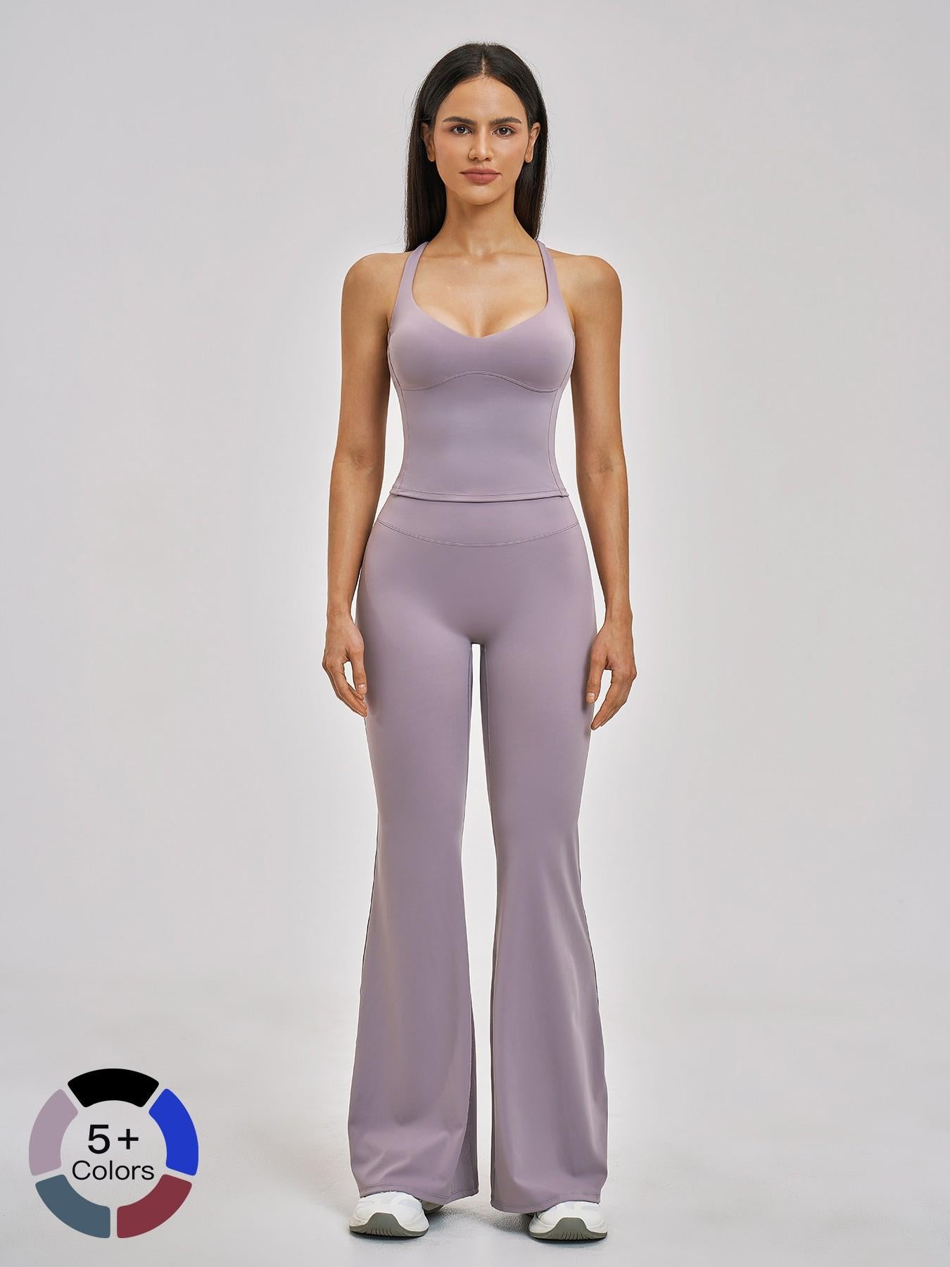 Women's Fitted Yoga Set, Cross-Back Design - image 22