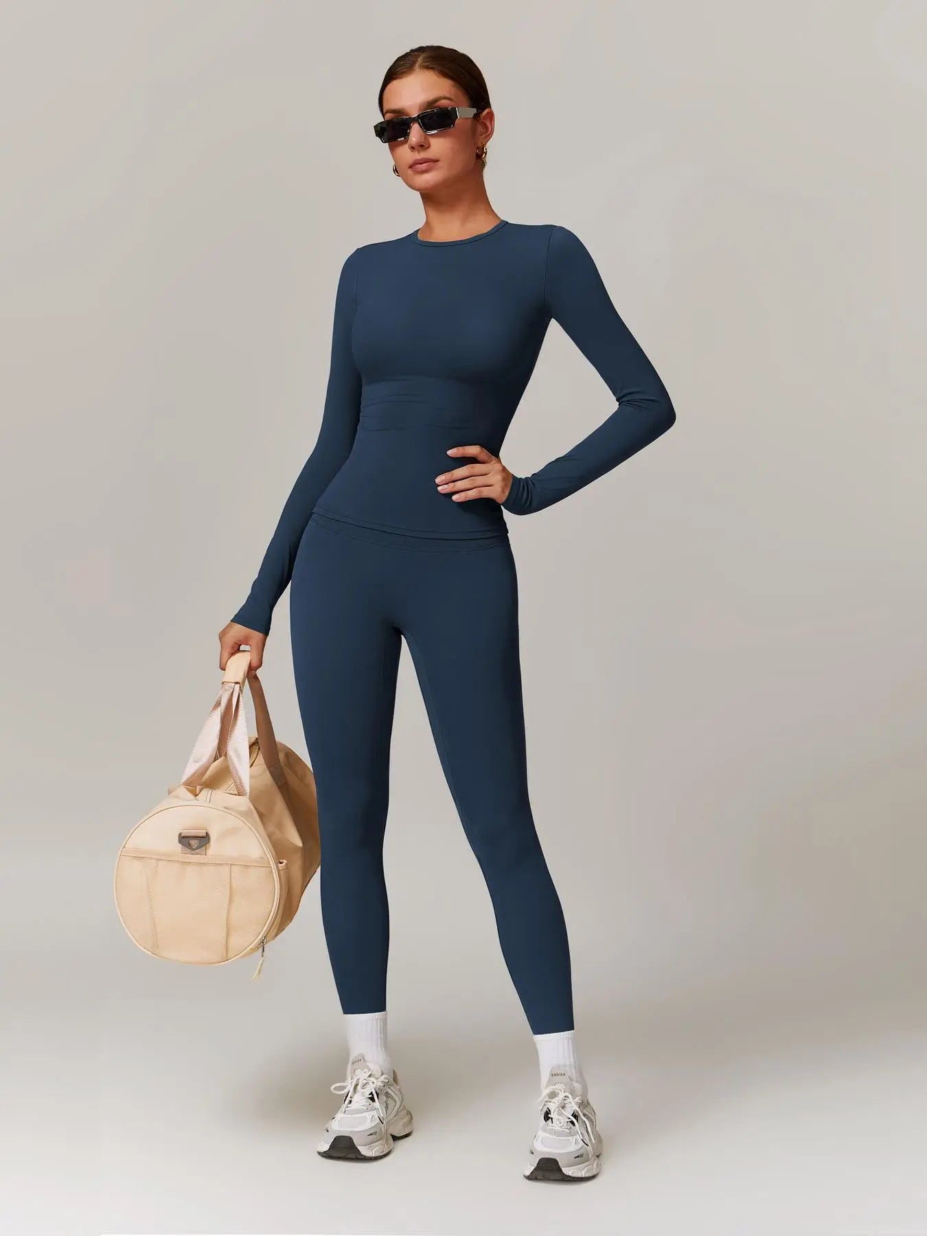 Women’s Quick Dry Long Sleeve & High Waist Leggings Sets for Fitness - image 3