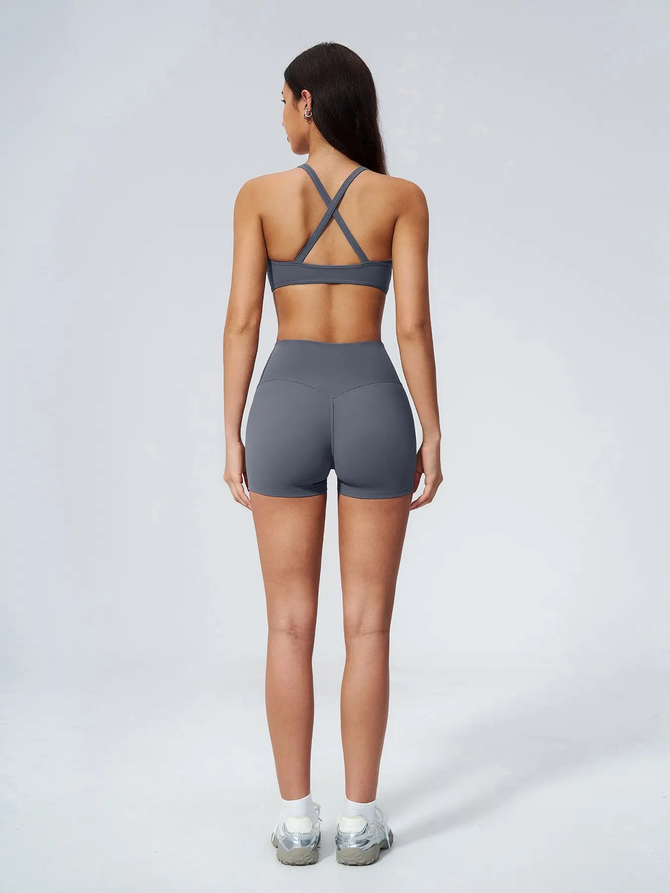 Women's High Waist Workout Set, Gym Shorts Top - image 7