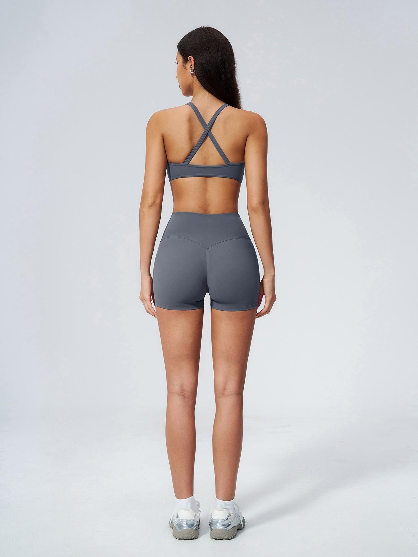 Women's High Waist Workout Set, Gym Shorts Top - image 12