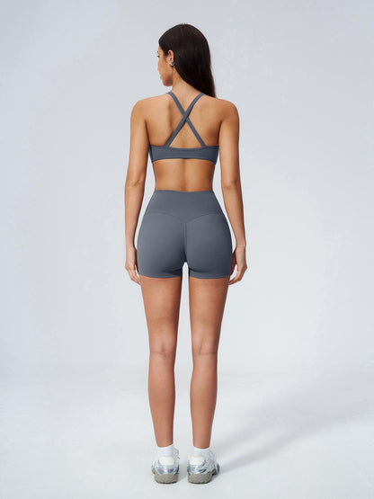 Women's High Waist Workout Set, Gym Shorts Top - image 12