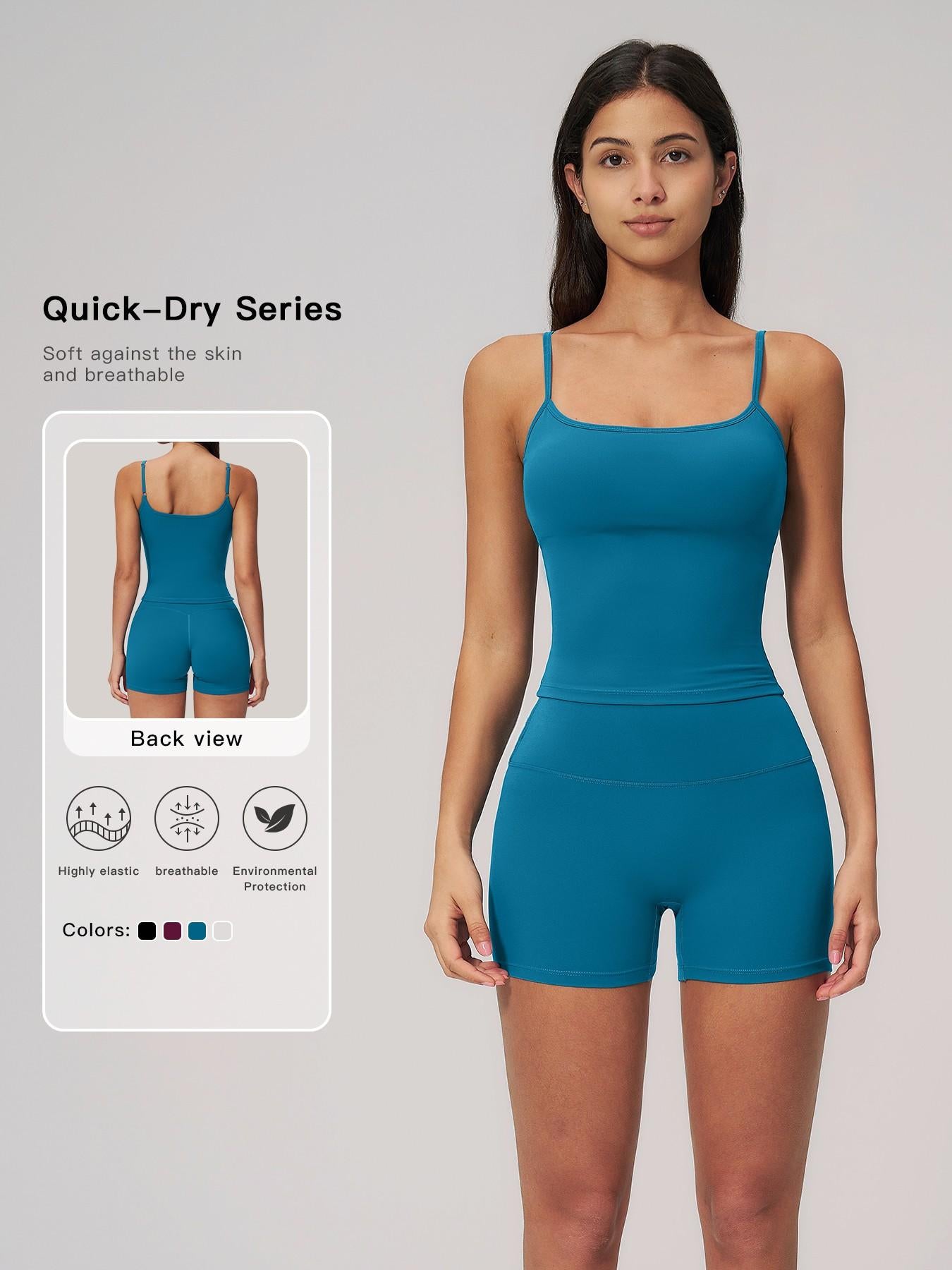 Creamy Soft Shockproof Sports Tank Top Set, High Waist Butt Lifting Fitness Wear - image 11