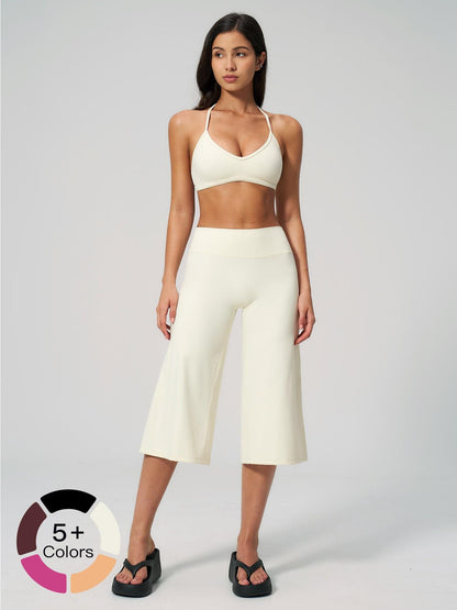 Women's Yoga Set, High-End Shock Absorption Sport Bra & Quick-Dry High-Waist Capri Pants - image 20