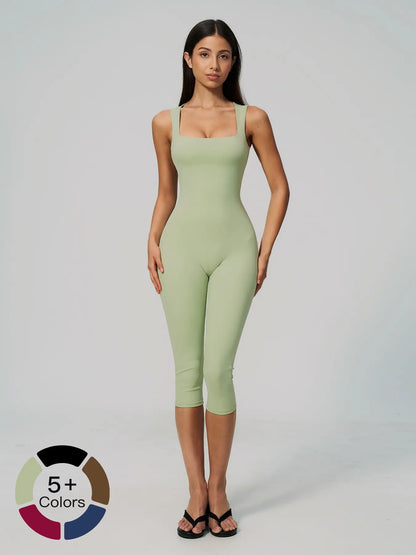 Cross-Border Naked Feel One-Piece Yoga, Square Neck Backless Tight Fit Slimming Sculpting Jumpsuit… - image 5