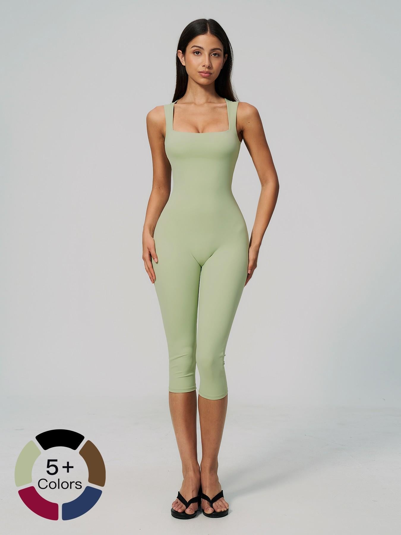 Cross-Border Naked Feel One-Piece Yoga, Square Neck Backless Tight Fit Slimming Sculpting Jumpsuit… - image 20