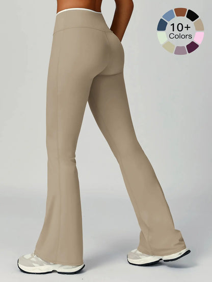 High-Waisted Quick-Dry Wide-Leg Active Pants, Activewear Bottoms