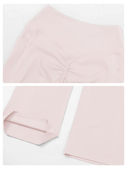 High Waist Naked Feeling Flare Pants Women, Cross Waist Wide Leg Micro Flared Outdoor Casual Sports Pants - image 16