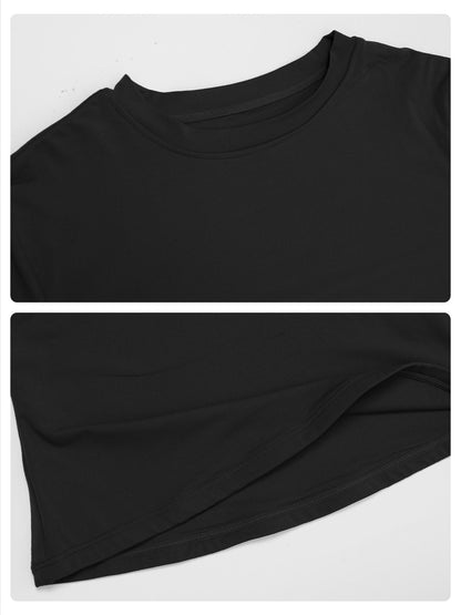 Women's Solid Color Sports Tee, Athletic Fitness Top - image 17