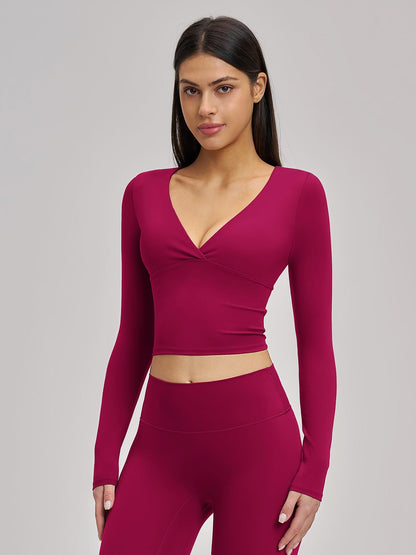 Women's Long Sleeve Yoga Top, European & American Style Spring Summer Pilates Workout Shirt - image 14