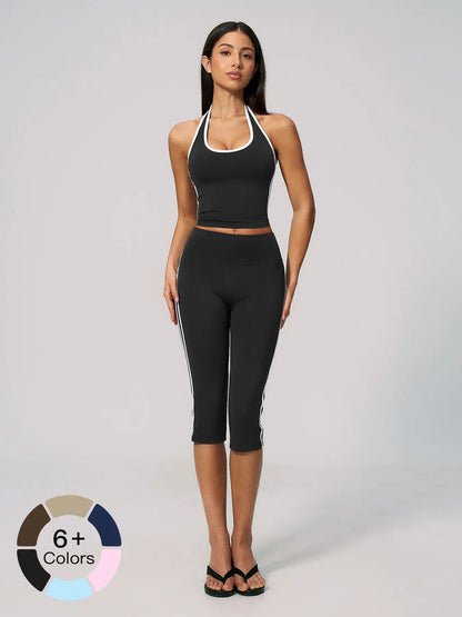 Women's High-End Fitness Set, Halter Neck with Bra Padding - image 5