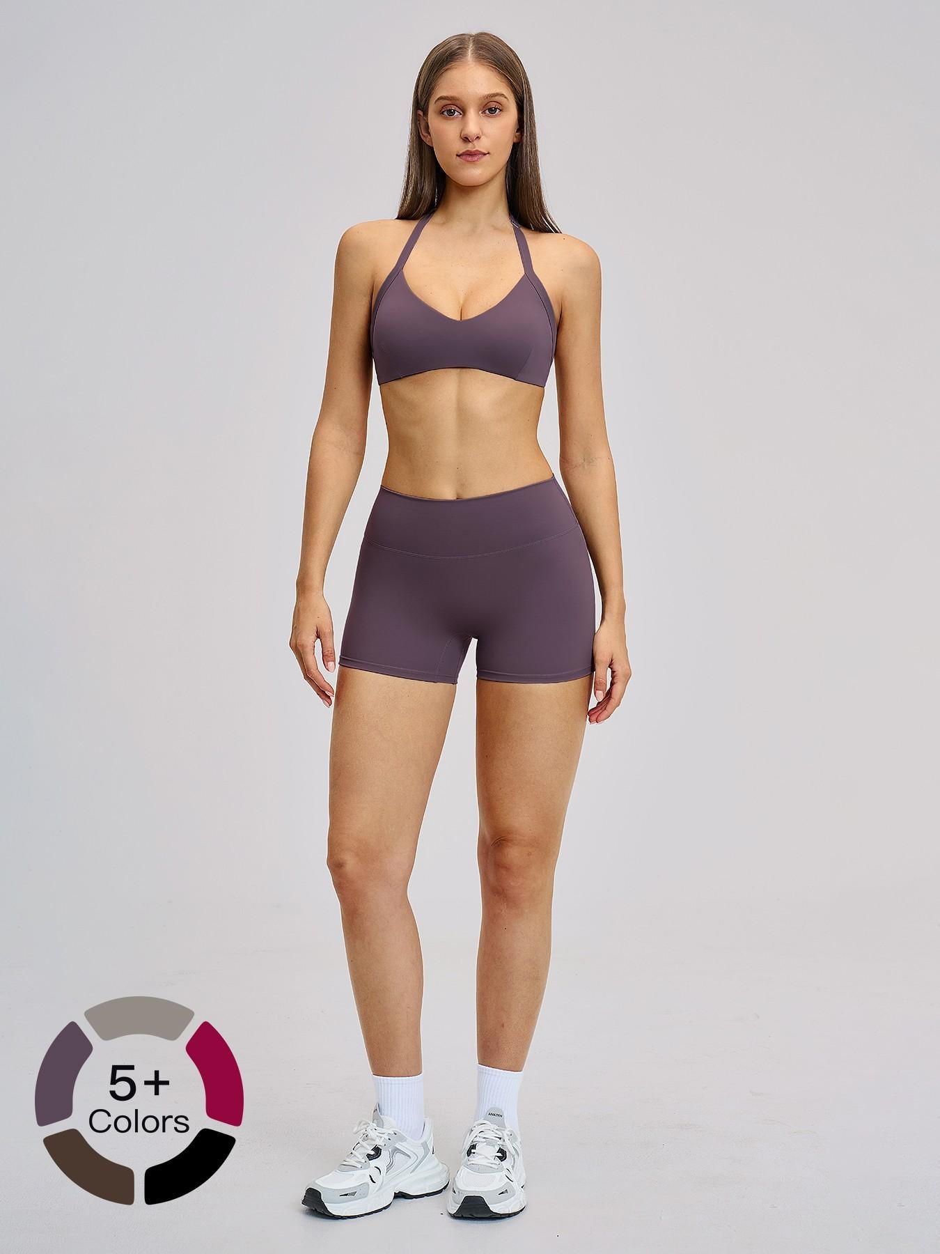 Cross-Border Brushed Yoga Set, Hollow Back Halter Top - image 19