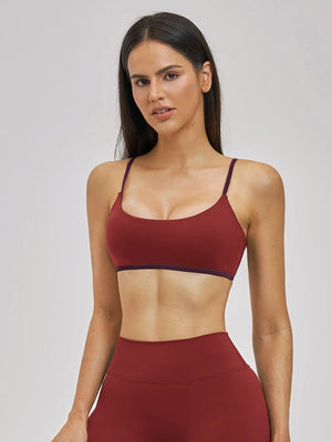 Cross-Border Naked Feel Fake Two-Piece Color Block Yoga, Outdoor Casual Sports Fitness Underwear for…