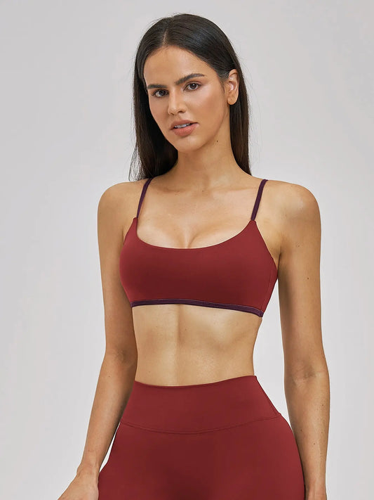 Cross-Border Naked Feel Fake Two-Piece Color Block Yoga, Outdoor Casual Sports Fitness Underwear for… - image 5