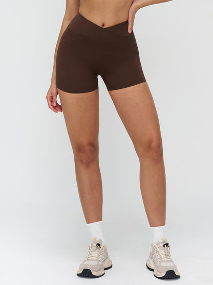High Waist Yoga Shorts, Cross-Waist Tight-Fitting Yoga Pants - image 14