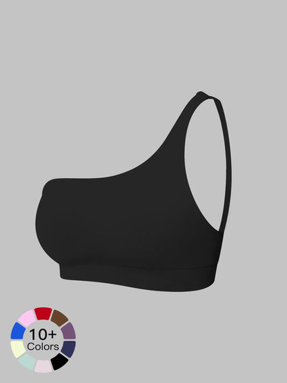 Cross-Border Spring New Single Shoulder Backless Yoga Bra, Workout Bras
