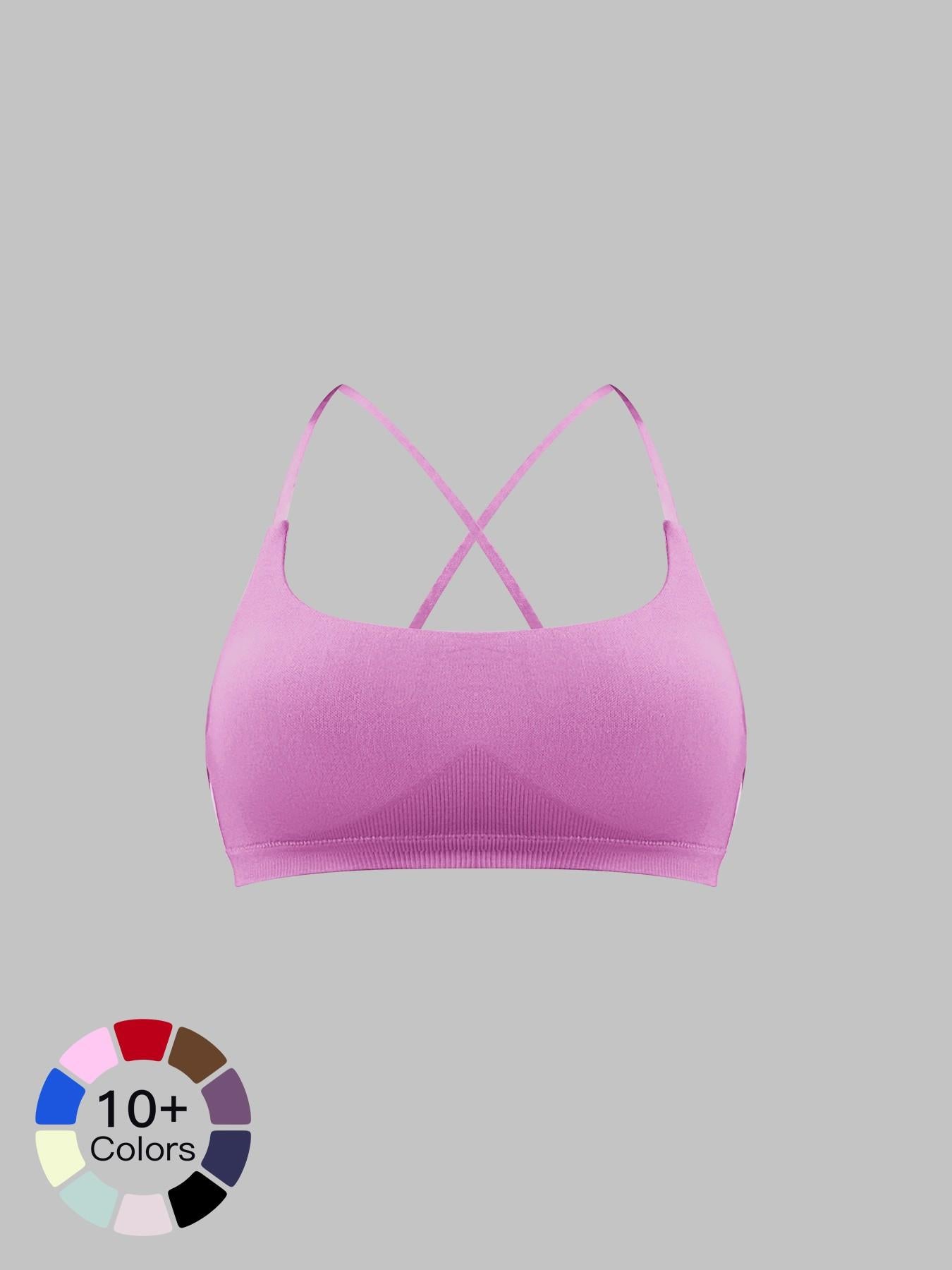 Seamless Cross Back Sports Bra, Adjustable Running Yoga Bra - image 17