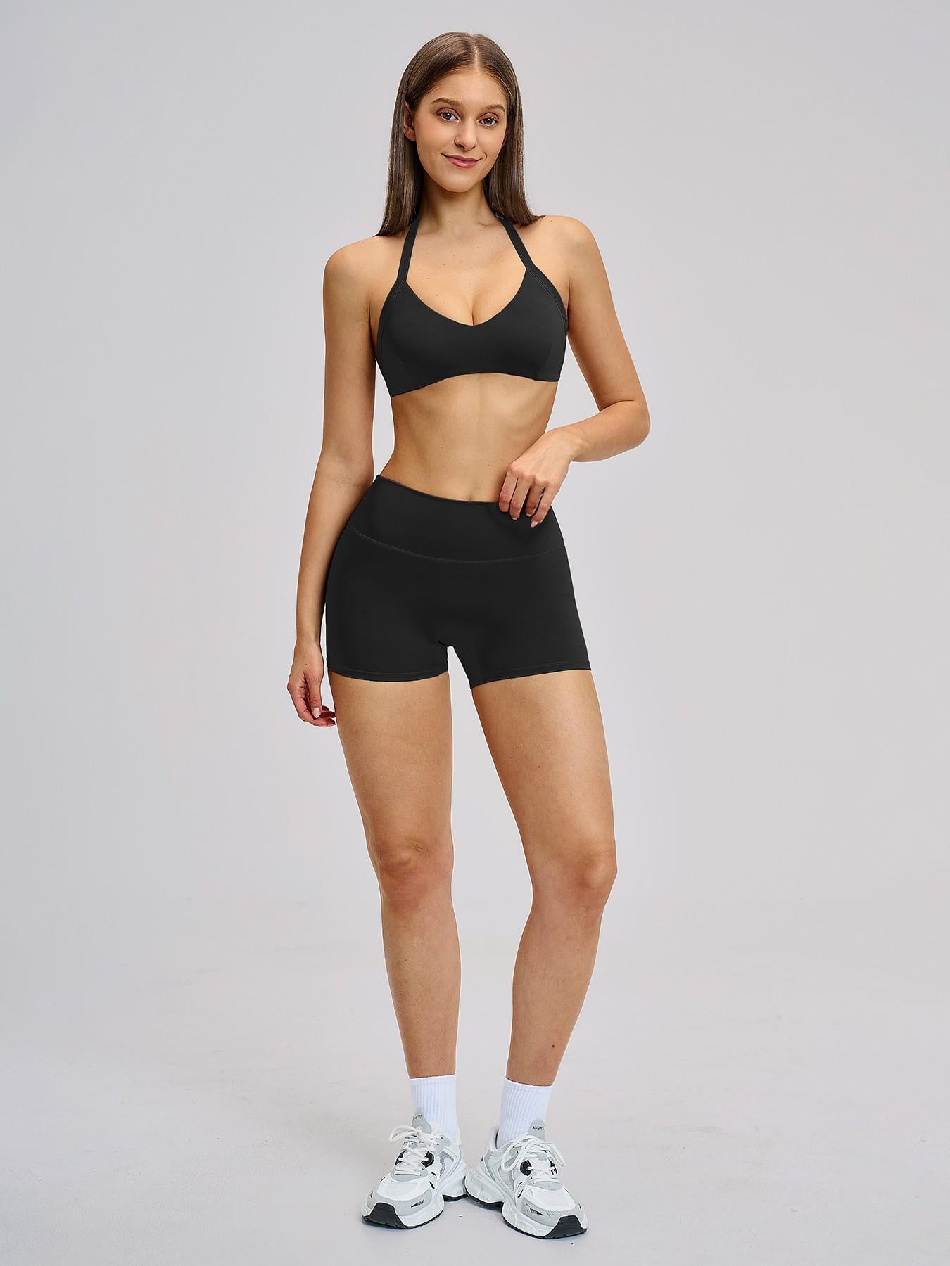 Cross-Border Brushed Yoga Set, Hollow Back Halter Top - image 13