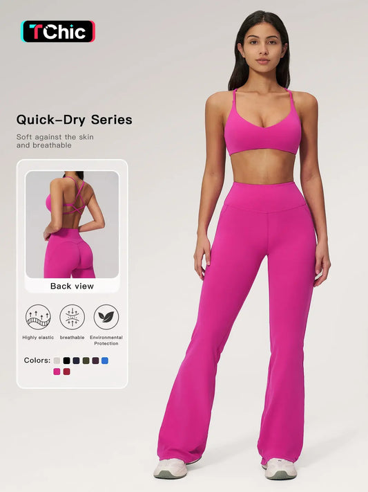 Women's 2-Piece Sports Pants Set Yoga, Running Outfits & Fitness Activewear