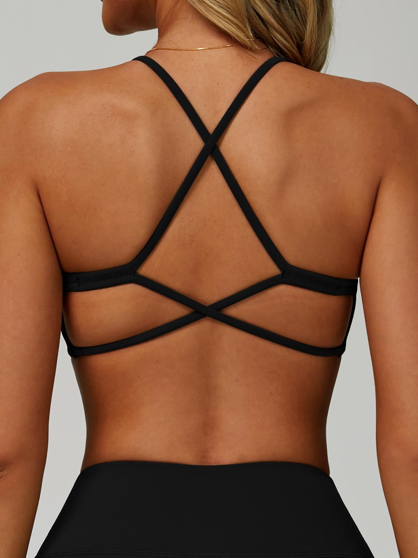 Fast-Drying Yoga Sports Bra with Cross Back Design, High-Intensity Workout Wear for Running and Fitness - image 12