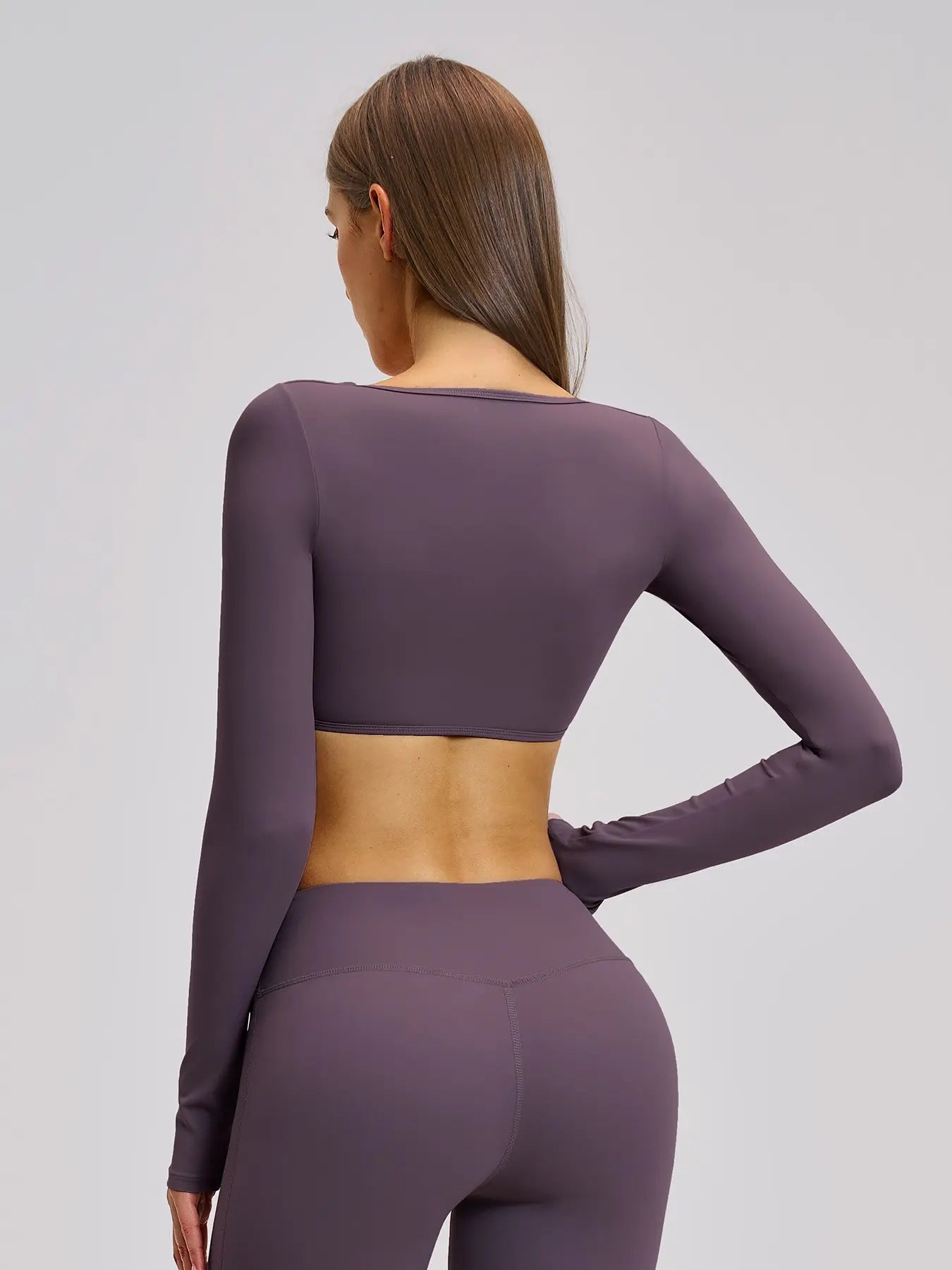 Women's Long Sleeve V Neck Yoga Top, Fashionable Short Activewear Workout Sports Shirt for Outdoor… - image 9
