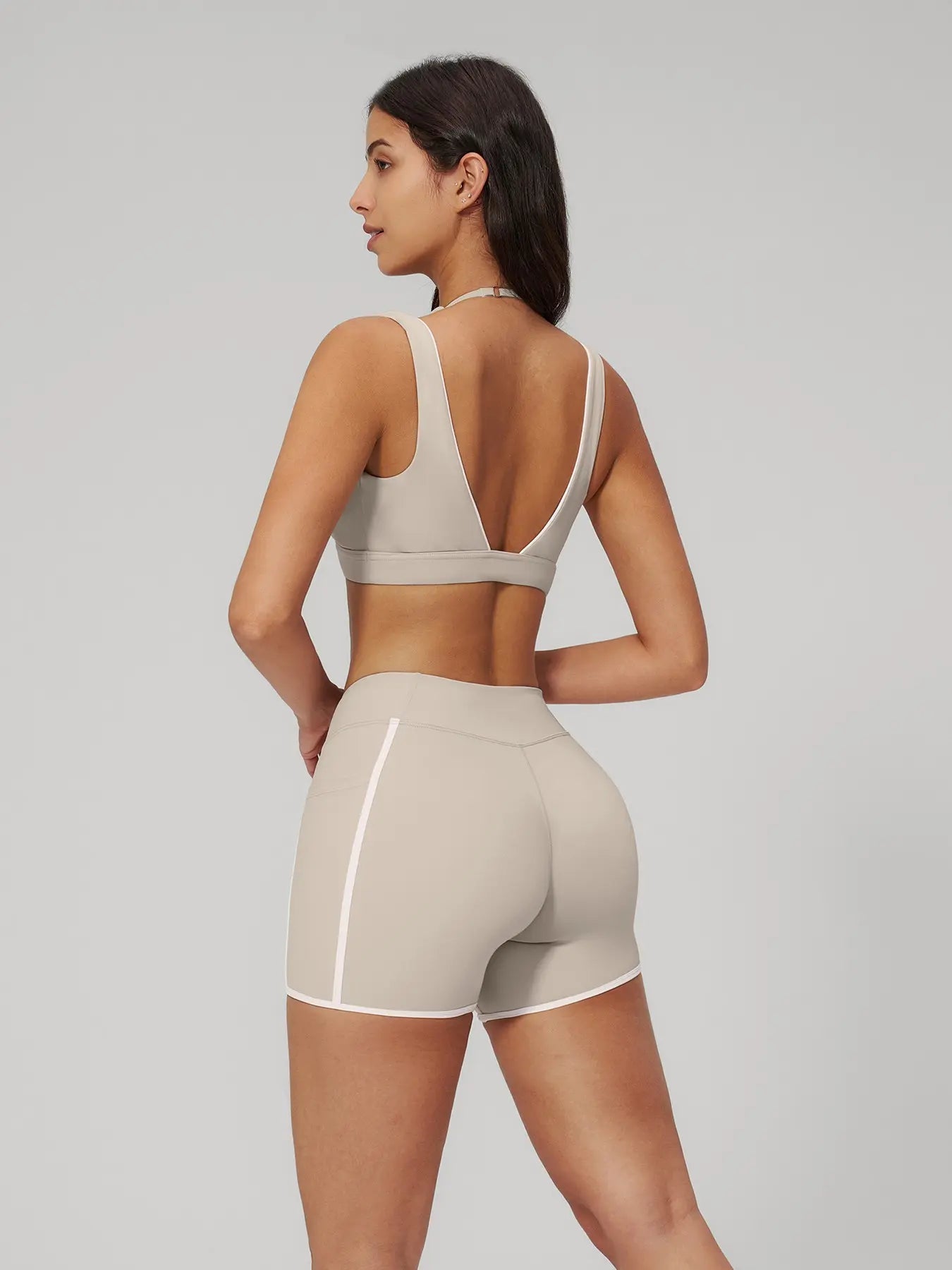 Women's Bare-Look Colorblock Yoga Set, Slimming Fitness Workout Clothes - image 2