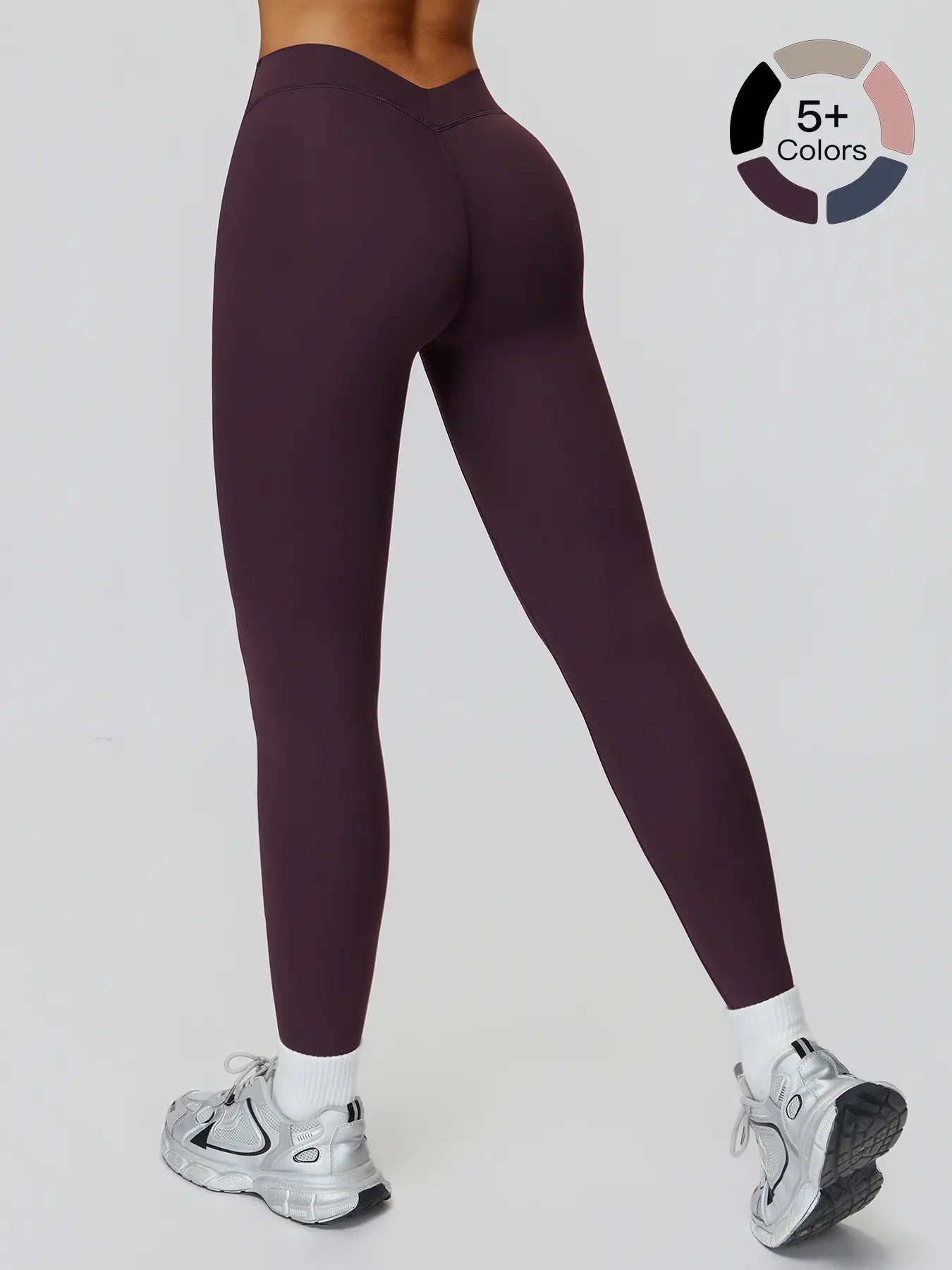 High Waist Yoga Pants, Fitted V-Back Sport Long Pants
