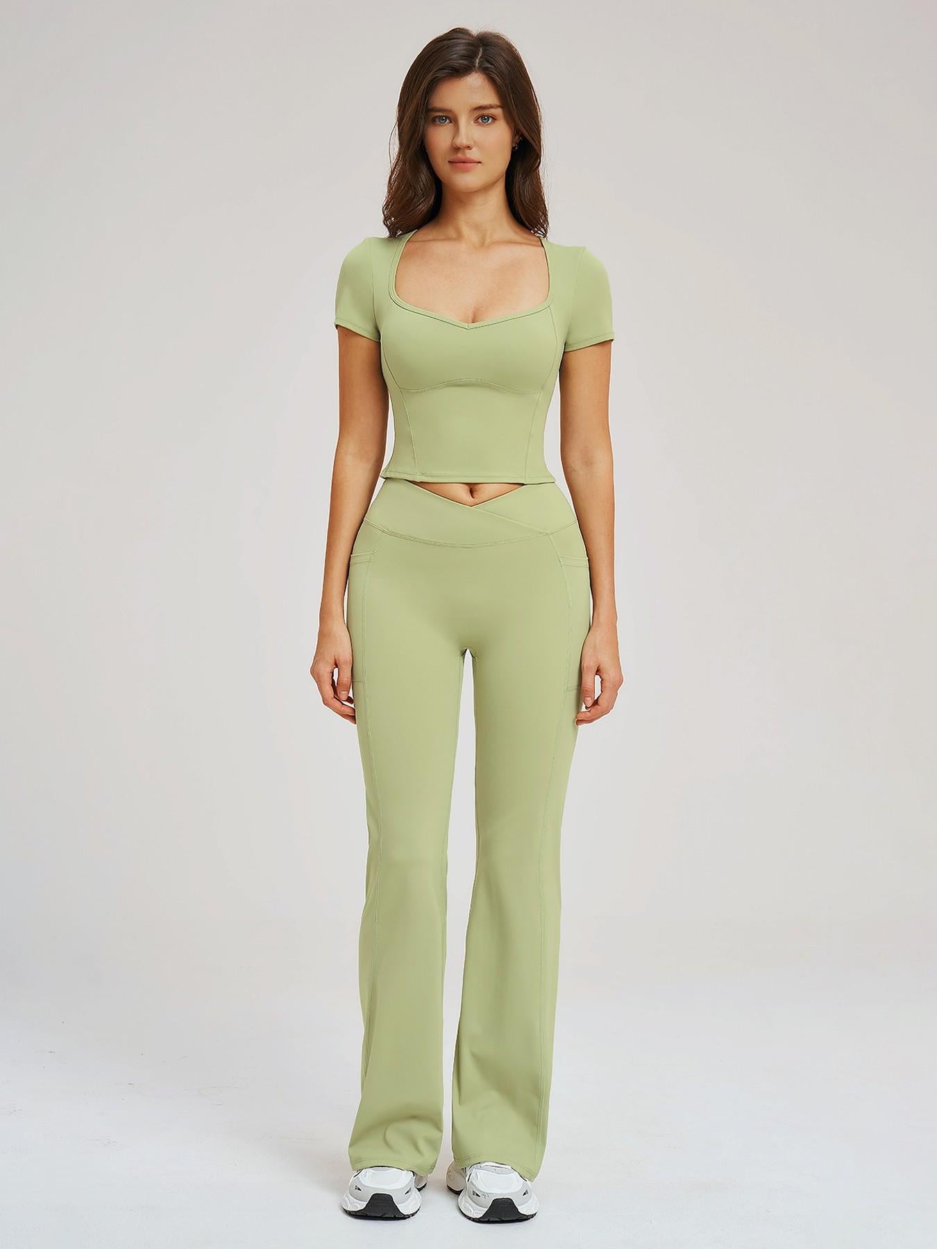 Women's Yoga Set, Naked Feeling Tight-Fitting Fashion Casual Outdoor Running Sports Suit - image 13