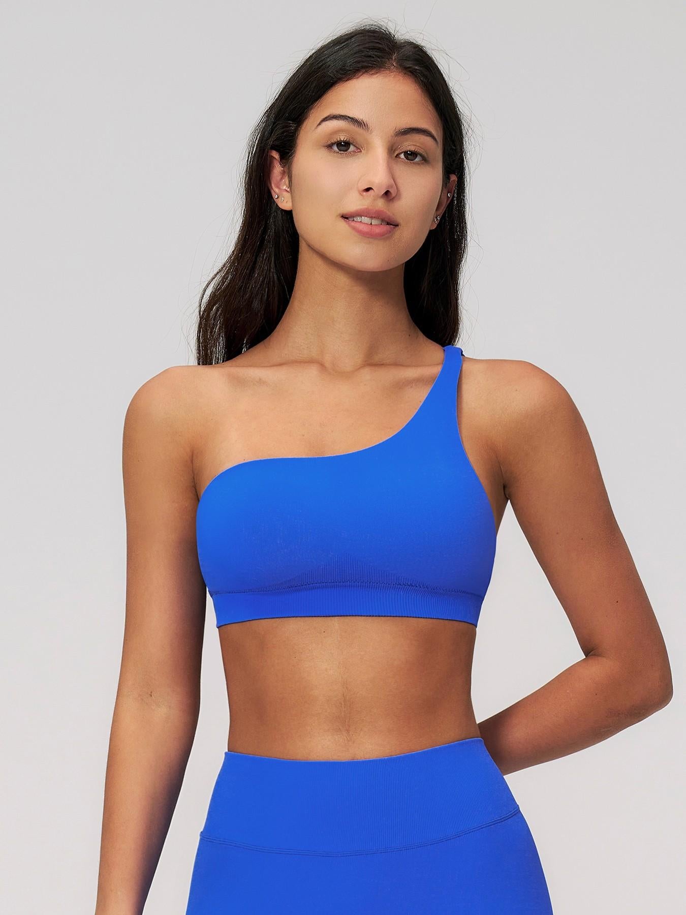 Cross-Border Spring New Single Shoulder Backless Yoga Bra, Workout Bras - image 15