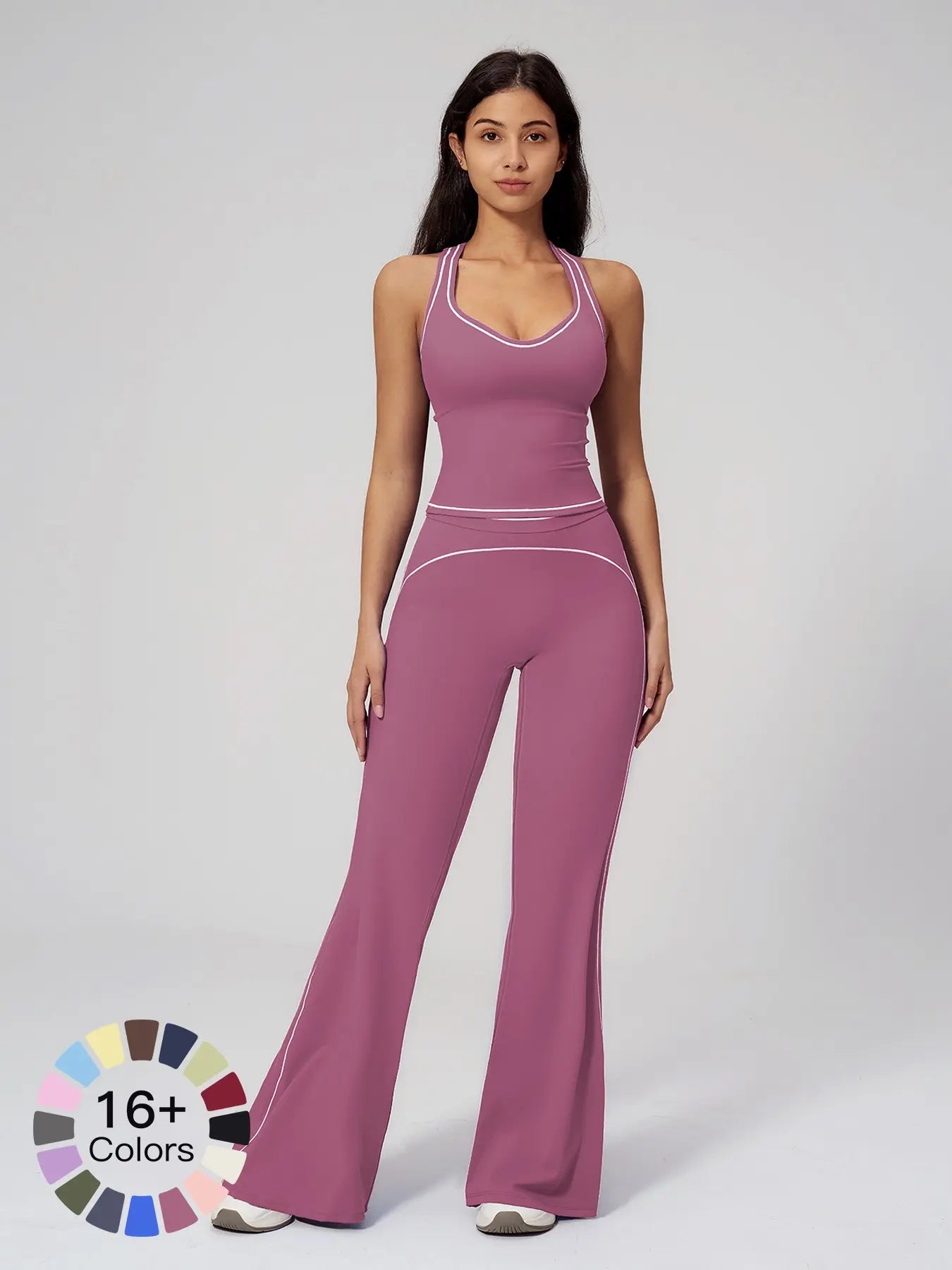 Women's Yoga Set with Dual Shoulder Straps, High-End Feel Sportswear