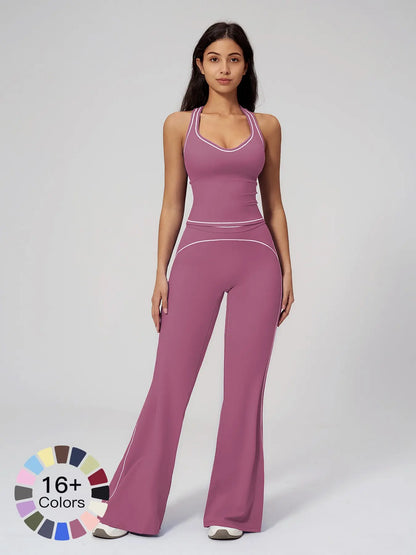 Women's Yoga Set with Dual Shoulder Straps, High-End Feel Sportswear