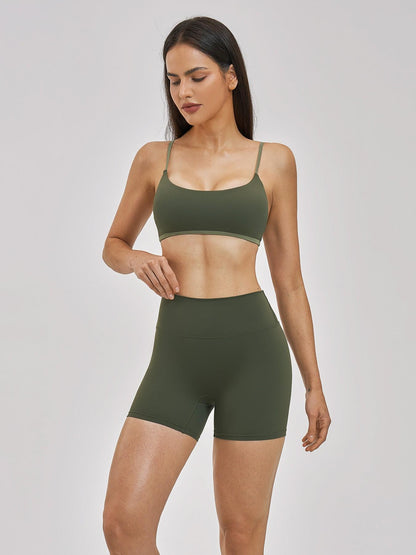 Women's Fashionable Bare-Look Sports Set, Sexy Back Thin Straps - image 21