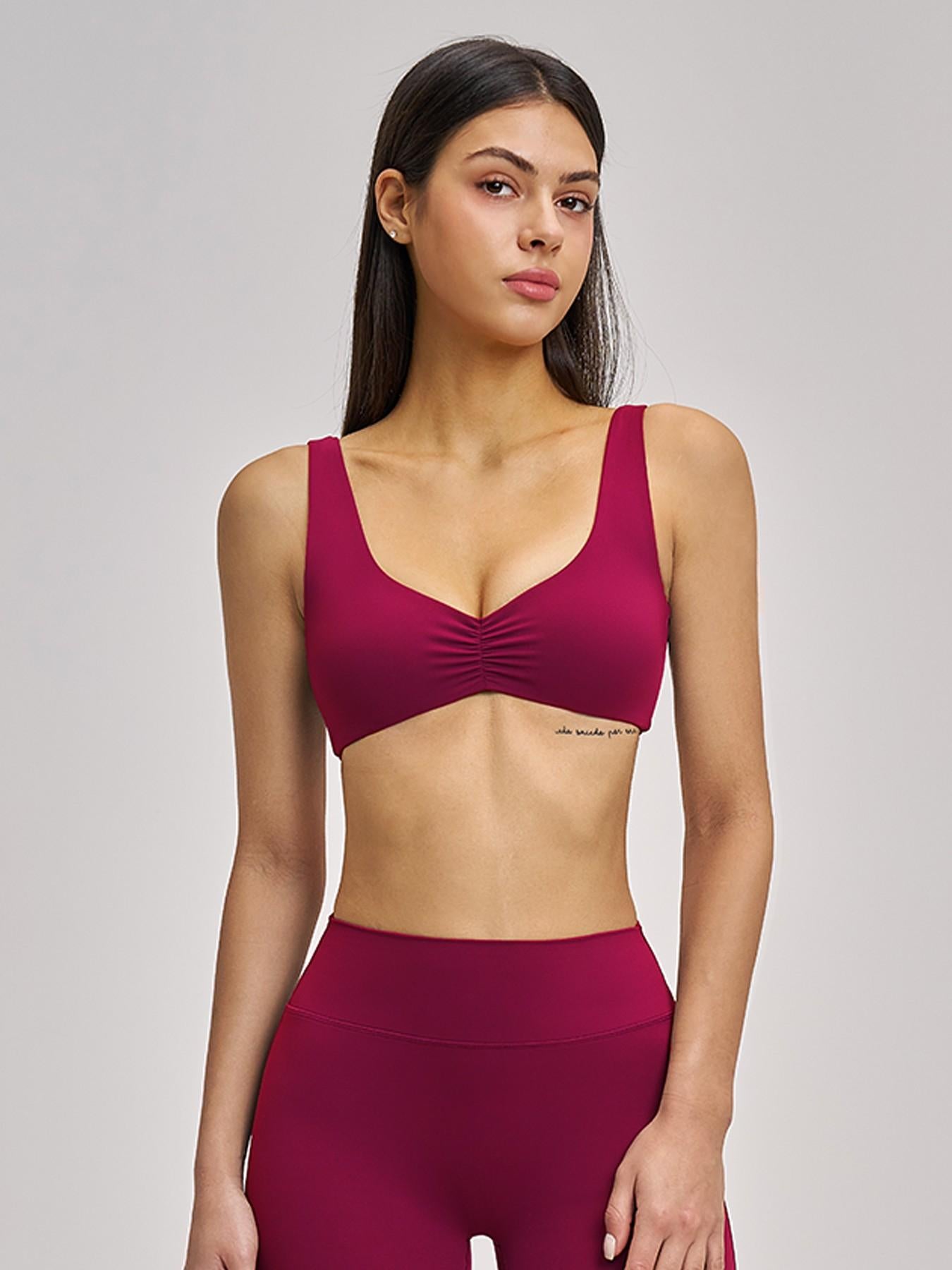 Sexy Backless Yoga Bra, Gathered Sports Running Fitness Underwear - image 11
